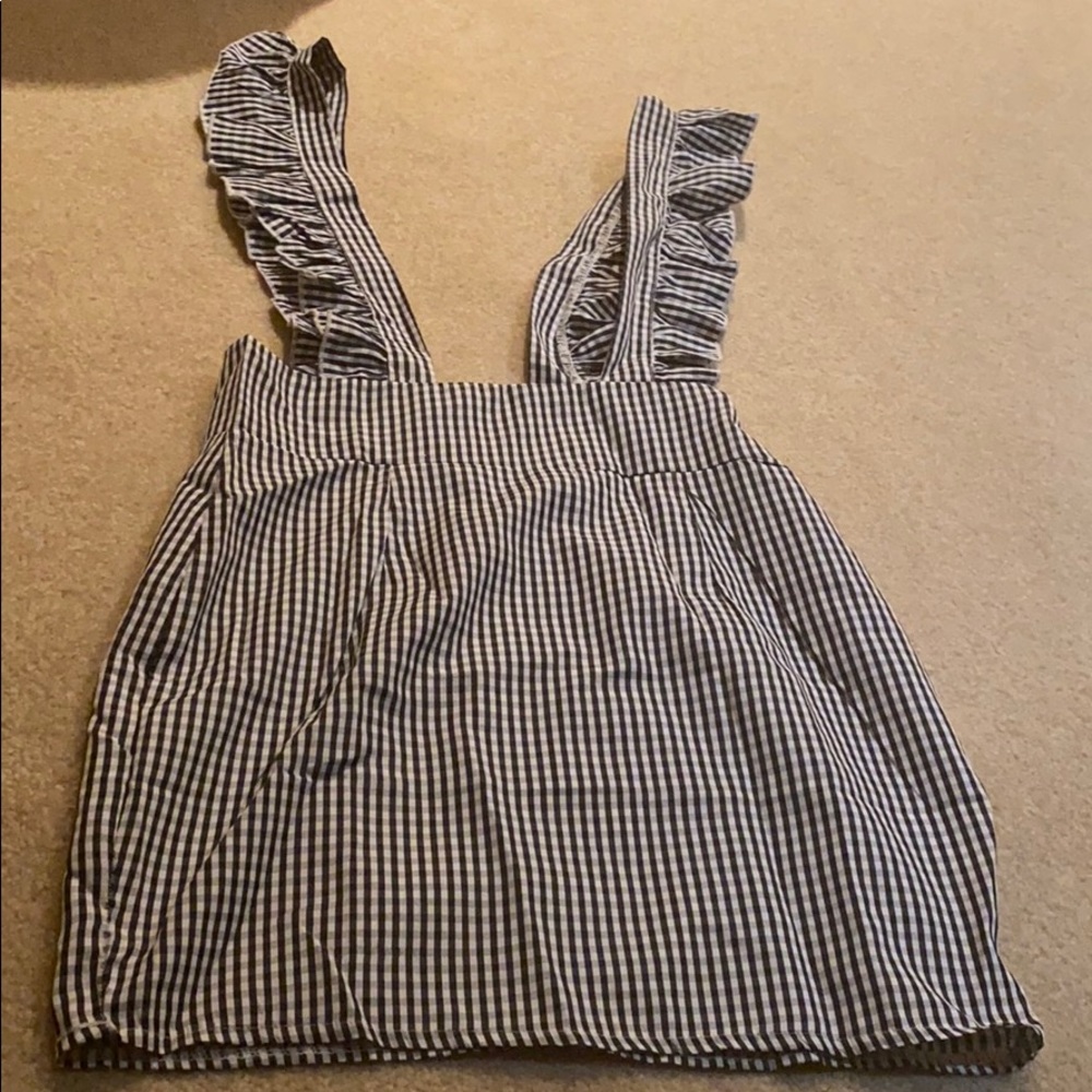 Gingham overall dress/skirt